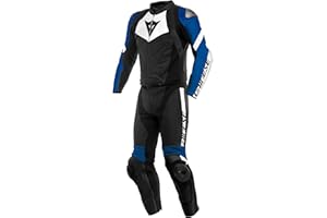 ‎DAINESE Dainese Avro 4 2-Teiler Motorrad Lederkombi, schwarz/weiß/blau, 54