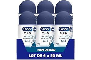 SANEX - Dermo Men Active Control 72 h Anti-transpirant 53ml – protection puissante contre la transpiration et les odeurs – sensation immédiate de peau nourrie – ne contient pas d’alcool
