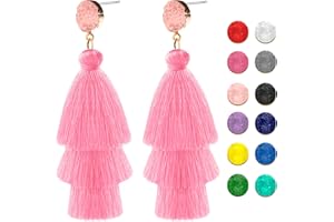 CUTILAND Red Tassel Earrings,Red Earrings For Women,Festival Earring For Women,Mum Gifts,Mother's Day Gift,Boho Earring For Mum