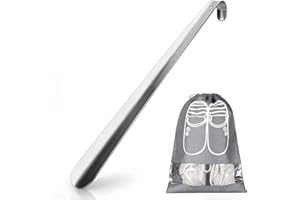 MIVPD Schuhlöffel lang, 80cm Schuhanzieher Edelstahl Shoehorn metall Very Stable Shoe Horn with Ergonomic Shape, für Mann Frauen Kinder Senioren (80cm)