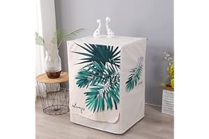 BaoT8YLu Waschmaschinenabdeckung, waschmaschinenbezug,automatische Waschtrocknerabdeckung zum Schutz der Frontlader-Waschmaschine(Palm Leaf,S Size 60 * 50 * 85cm)