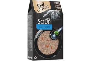 SHEBA Soupe Sachets fraîcheur 4 x 40g Aux Filets de Thon X10