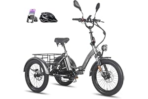 ‎FAFREES Fafrees F20 Mate E-Bike Dreirad 20 * 3.0 Zoll, E Bike klapprad 48V 21Ah Akku, Lasten Ebike Dreirad Reichweite bis zu 65-115Km, 3-Rad Ebike für Erwachsene Lagergewicht 180KG