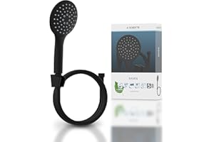 SCHÜTTE RAVEN Brauseschlauch mit Handbrause und Wandhalter | Duschbrause mit 3-fach verstellbarem Duschkopf | Brauseset mit mit Schlauch | Schlauch für Dusche in Schwarz