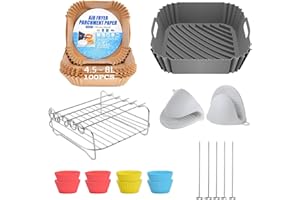 HLTFBWXD Heißluftfritteuse Zubehör,Airfryer xxl zubehör Kompatibel für Philips Airfryer XL 6,2L XXL 7,2L, COSORI 5,5L 4,7L, Cecotec 6L Airfryer Silikonform,13PCS heissluftfritteuse zubehör für 4,7-8L