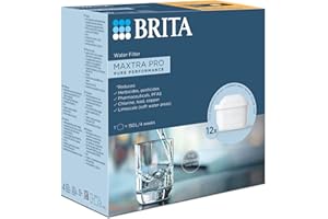 BRITA Cartouche Filtre à eau MAXTRA PRO Pure Performance (All-in-1) Pack de 12 - réduction** des micro-impuretés telles que certains PFAS***, métaux, chlore et tartre