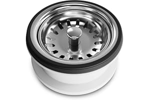 ‎AQUADE AQUADE 6256 Siebkorbeinsatz Ø 70 mm Siebkorbventil Siebkorb Korbventil Stößelventil Unverschließbar Siebkörbchen für Küchenspüle Spüle, Edelstahl