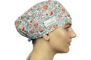 CHRYSVAL - Calot Couvrant liberty - Bonnet Chirugical Ou Calot Cuisine Unisexe 100% Coton Oeko-Tex - Réglable Avec Fermetures À Glissières