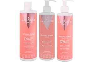 VALQUER LABORATORIOS Valquer Pack Especial Rizos Champú 400ml, Mascarilla 275ml y Booster Activador 300ml. Tratamiento del Cabello Rizado Método Curly Rizos Definidos. Hidrata y Suaviza con Keratina Vegetal y Maíz. Vegano