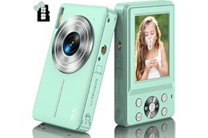 DPFIHRGO Digitalkamera, 1080P Fotokamera mit 32GB Micro SD-Karte 44MP HD Digitalkamera Kinder Tragbare Kompaktkamera mit LCD-Bildschirm 16X Digitalzoom & 1 Batterien für Teenager Mädchen Jungen-Grün