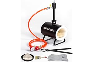 DEVIL-FORGE Fragua de gas DFSW Horno de Forja, 1 Quemador DFP (80.000 BTU), Válvula de bola de gas, Estrangulador de aire, Fabricación de cuchillos, Herrero, Herrador, 1370°C