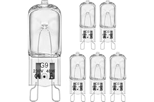 VIIVUU Lampadina Alogena G9 40W, Lampadine Alogene JCD Bi-Pin 520LM 230V Dimmerabili,Lampadina Forno 300°C Resistente Bianco Caldo 2800K Lampada per Micro,Lampadari, Pendenti, Luci per 12 Pezzi