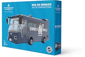 Megableu - Autobus per assemblare Olympique DE Marsiglia- 319 Mattoni da costruzione - Modellino Licenza ufficiale Om - Gioco di costruzione per adulti e bambini - Idea regalo Fan - Sostenere Calcio
