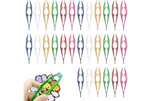 TenaLucy 30 Piezas Pinzas de Plástico,Pinzas de Primeros Auxilios Pinzas de Cuentas Pinzas de Plástico Paquete con Puntas Dentadas Pinza de Plástico Multifuncional,para Bricolaje Manualidades(11cm)