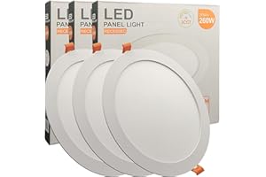 FactorLED Confezione x3 Downlight LED da soffitto da incasso circolare Slim 24 cm 26 W (260 W), pannello rotondo da incasso, piastra extra sottile, luce selezionabile 2700 K-4000 K-5700 K (CCT) (3,