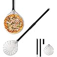 Aluminum Pizza Turning Peel 9 inches with Detachable Handle Outdoor Pizza Oven Accessories for Easy Storage, 39 or 24 inches long for Baking Pizza (White)