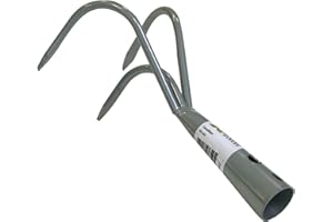 AXENTIA Xclou Garden Grubber, Handgrubber aus Stahl mit Pulverbeschichtung, 3 Zinken, Jätgrubber mit ca. 21 x 10,5 x 9 cm, silber