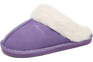 ChayChax Chaussons Chaude Fourrée en Mousse à Mémoire Peluche Pantoufle Maison Automne Hiver Hommes Femmes Intérieur/extérieur