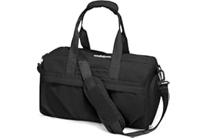 HYC00 Sac de Sport Femme, Sacs de Voyage Homme avec Compartiment à Chaussures et Poche Humide Sac Week-End à Bandoulière Bagage à Main Sac Femme Cabas de Fitness Imperméable Duffel Bags,A-Noir