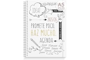 Burde Doodle A5 2025/2026 - Planificador Calendario Semanal Para Profesores, Estudiantes Y Profesionales, Agenda De 12 Meses Con Pegatinas Y Encuadernación En Espiral