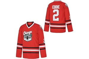 CHUYAMAOYI Herren Chicago Shitters Cousin Eddie 2 Christmas Vacation Style Hockey-Trikot, Rot