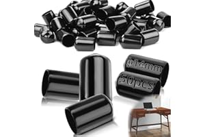 TXXATX 50 Pieces Rubber End Caps 14mm/0.55 in Rubber Caps PVC Round Tube Wire Caps Black Rubber Caps for Bottles for 13,5-14mm Pipes Thread Screws Protection Bolt Caps Chair Leg Caps