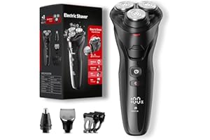 VEAPRIZPER Cordless Electric Razor for Men: 3-in-1 Shaver for Beard/Nose/Sideburns - IPX7 Waterproof Travel Kit - Turbo Speed & Precision Blades
