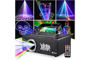 Eyeshot DJ Licht, Bühnenlicht Partylicht 3D RGB Animation mit Beam Scan Effekt, Auto, Musik Sound, Fernbedienung & DMX Steuerung für Party Disco Lichter Hochzeit Club Bühne und DJ Beleuchtung