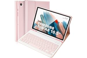 Lively Life Custodia con Tastiera per Samsung Galaxy Tab A8 10.5" 2021 (SM-X200/ X205 /X207), Layout Italiano, Rimovibile per Samsung Galaxy Tab A8,Staccabile ,Rosa