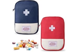AFCJLTO 2pcs Mini Trousse de Secours Vide,Mini Sac de Pharmacie de Voyage Premiers Secours,Sac d'emballage de Drogue de Stockage pour le Bureau, le Voyage, le Camping