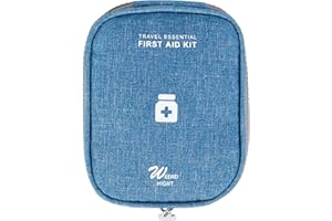 FuninCrea Mini Kit portatif Trousse Secours, Mini trousse de premiers soins de voyage, sac de rangement portable pour trousse de premiers soins pour sac vide pour camping, randonnée (bleu)