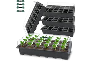 ‎CNNIK CNNIK 5 Stück Anzucht Gewächshaus Klein 120 Zellen Anzuchtkasten Zimmergewächshaus Anzuchtset Pflanzenetikett und Werkzeug Anzuchtschale Pflanzen für Außenbereich Innen