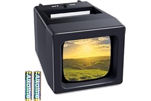 DIGITPRO Projecteur de diapositive et grossissement 35 mm x 2 avec éclairage LED pour anciennes diapositive et négatifs 35 mm (2 piles AA incluses)
