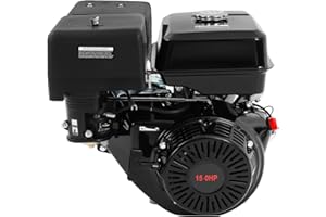 HUOMMGS 15 HP 4-Stroke Petrol Engine 420CC 9.7KW Single Cylinder Motor Portable Stand Motor with Hand Start and Air Cooling Go-Kart Motor 3600 rpm Kart Motor for Water Pumps, Vibrators, Generators
