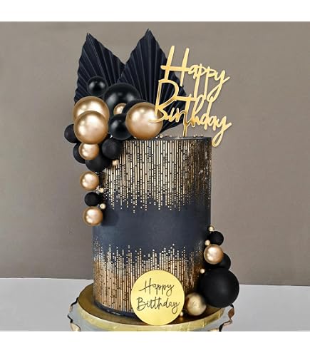 10 Inserti Per Torta Happy Birthday Oro – Decorazioni Acriliche Per Torte E Cupcake, Feste Per Bambini E Adulti - 6