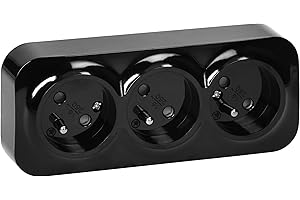 Miratic Bloc Prise Murale 3 x 2P+T 16A / 230VAC IP20 Version Francaise Prise en Saillie pour Montage Mural en Interieur Prises électriques Standard Murales avec Finition Brillante