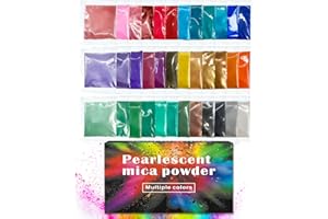 Luckymica Poudre de Mica, 36 Couleurs Pour Résine, Pigments éPoxy 108 g Pour Fabrication de Savon, Loisirs Créatifs, Ongles, Teinture
