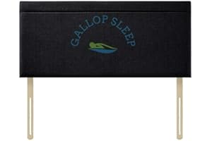 Gallop Sleep Polo Linen Sturdy Headboard for Divan Bed Bedroom furniture (Black, Single 3 FEET, Height 20 INCHES)