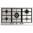Ariston 90cm Built-In 5-burner Gas Hob with High Power Wok Burner & Speed Burner, Cast Iron Pan Supports, Step Flame Settings for Mechanical control, Flame Failure Device for Safety, PK951TGH