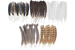 SYYLQYR 50 Pcs Craft Feathers Decorations, Brown Pheasant Feathers, Speckled Craft Feathers, Natural Pheasant Feathers for Crafting Hat Floral DIY Home Party Wedding Performance Supplies