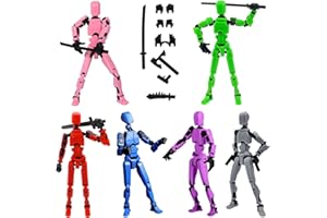 WORUIB 6Pcs Action Figures, T13 Action Figure, Dummy 13 Action Figure, 3D Decompression Movable Joint Dummy Doll Toy for Children and Adults DIY, Children's Gift (6 Colors)