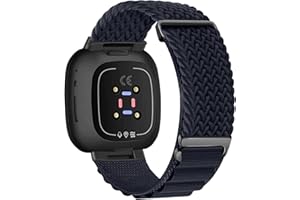 BIRDTOBR Correa para Fitbit Versa 4/ Versa 3, Pulsera Textile Elásticas Reemplazo Titanio G-Hook Separate Deportivo Nylon Correa para Fitbit Sense 2/ Sense