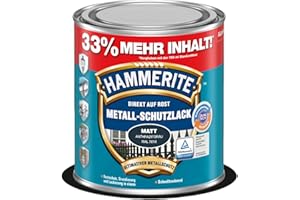 Hammerite Metallschutzlack Matt, 3in1- Rostschutz, Anthrazitgrau, 1 L