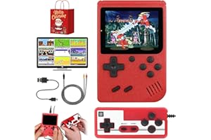 HOIDOKLY TinyTendo - Tiny Tendo 400 Games, Tinytendo Handheld Games Console, Portable Retro Video Game Console with Game Controller, GameTendo 400 in 1 Game Console, Support 2 Players Play on TV (Red)