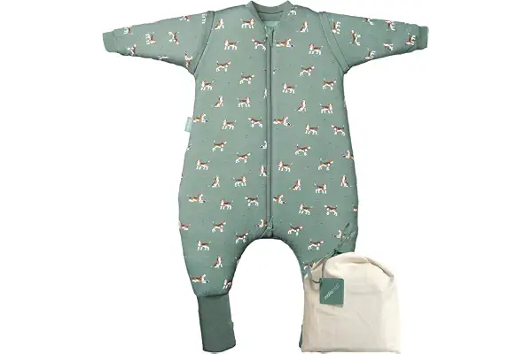 molis&co. Pijama Manta con Mangas Desmontables, Calcetines Antideslizantes, TOG 2.5 Estampado Beagle, Algodón 100%, Oeko-Tex 100 Certificado, 2 años