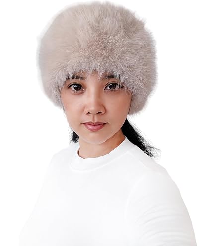 Bandeau Hiver Futrzane - Bandeau Fourrure Argenté Pour Femme - Cache-Oreilles Chaud, Style Chapeau Alternatif - Taille M