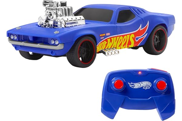 Hot Wheels Voiture Télecommandé, véhicule radiocommandé Rodger Dodger à l’échelle 1:16, édition spéciale 50e Anniversaire, HTP54