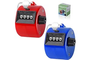 SEPGLITTER 2 Stück Handzähler Klicker Counter 4-stellige Zähler Mengenzähler Fingerzähler Rundenzähler für Personenzähler Sport School