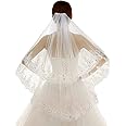 GOWNLINK Christian Wedding Bridal Short Veil Sequence Work With Comb 1.5 Metre,Code V-20