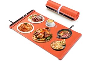 ANBEISTEE Vassoio Riscaldante Elettrico con Temperatura Regolabile, Design Pieghevole e Riscaldamento Veloce, Piastra Riscaldante per Buffet, Raduni di Famiglia, Sabato, Vacanze ﻿